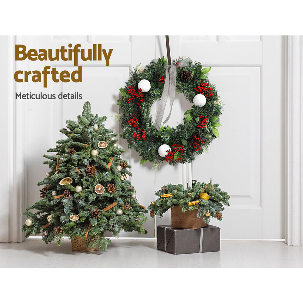 Jingle Jollys 2FT 60CM Christmas Wreath with Decor Xmas Tree Decoration