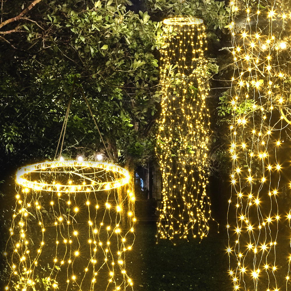 Jingle Jollys Christmas Motif Lights String Waterfall Fairy 720 LED Wedding 3M