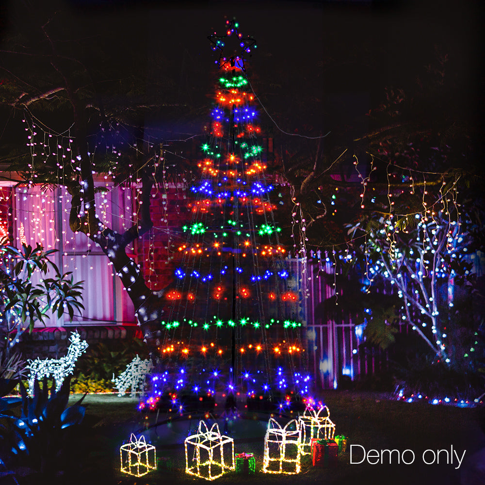 Jingle Jollys 3.6M LED Christmas Tree Lights 400 LED Xmas Multi Colour Optic Fiber