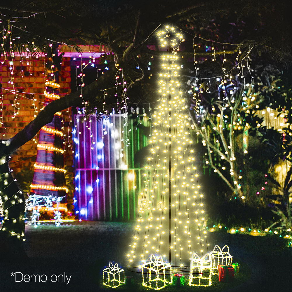 Jingle Jollys 3.6M LED Christmas Tree Lights Xmas 400pc LED Warm White Optic Fiber