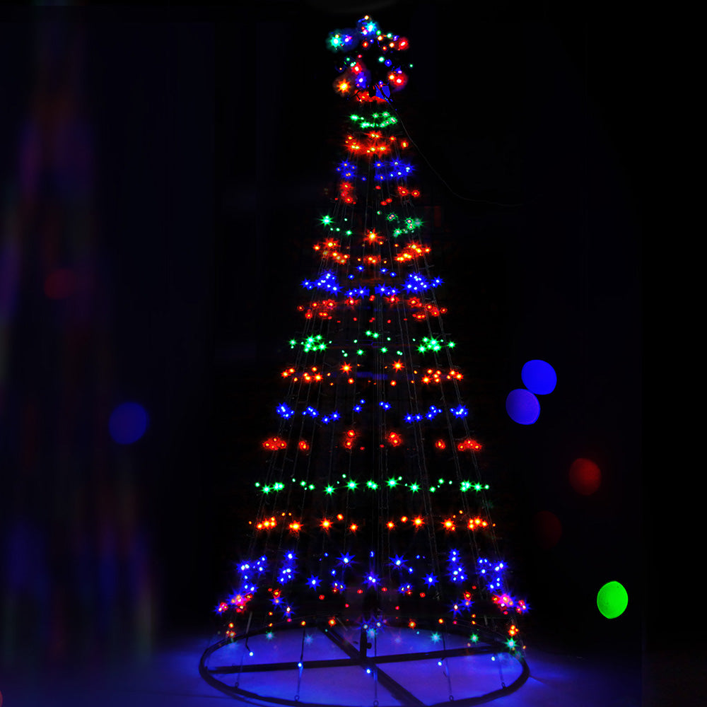 Jingle Jollys 2.1M LED Christmas Tree Lights Multi Colour