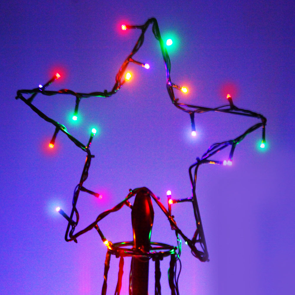 Jingle Jollys 2.1M LED Christmas Tree Lights Solar Xmas Multi Colour Optic Fiber