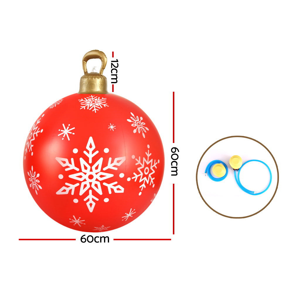 Jingle Jollys Christmas Inflatable Ball 60cm Decoration Giant Bauble Red