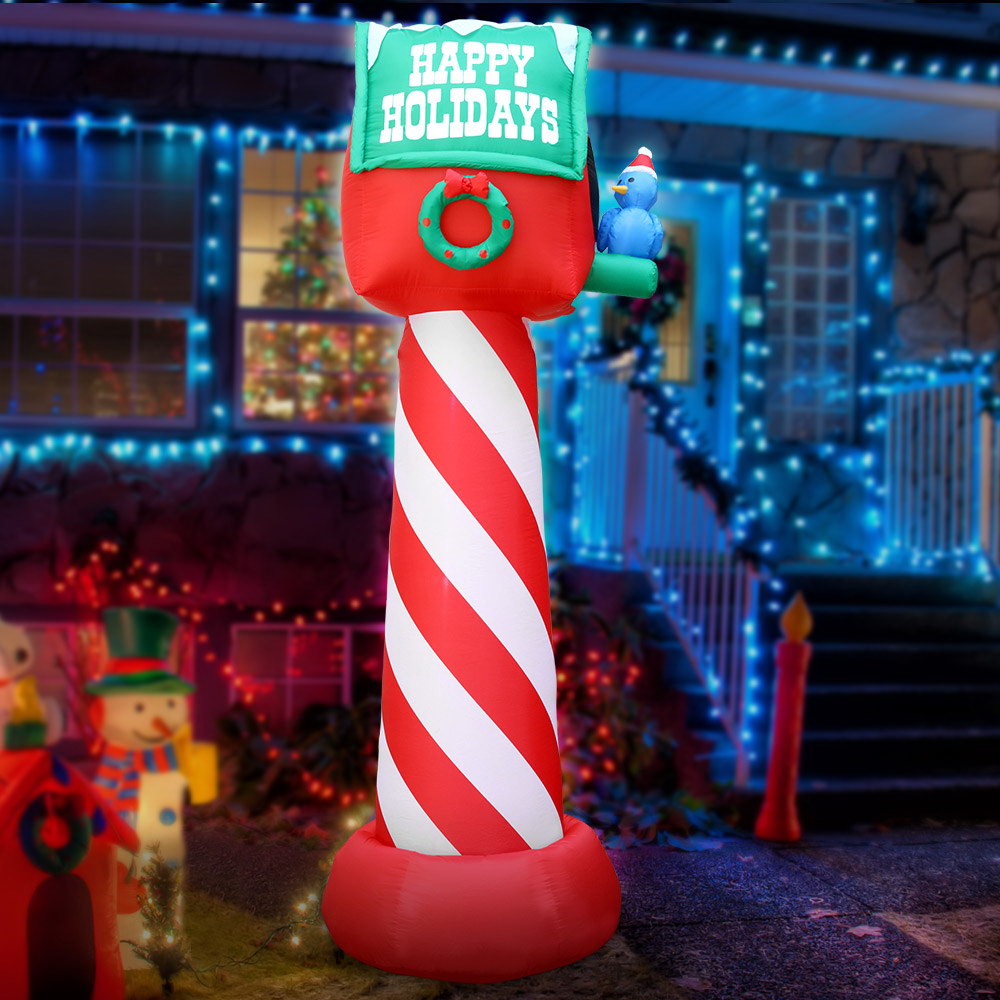 Jingle Jollys Inflatable Christmas Mailbox 2.4M Lights Xmas Outdoor Decoration