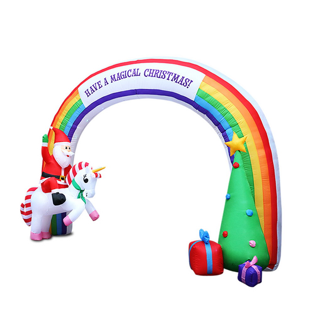 Jingle Jollys Inflatable Christmas Rainbow Archway Santa 3M Outdoor Decorations