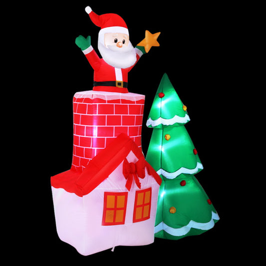 Jingle Jollys 2.2M Christmas Inflatable Santa Tree Lights Outdoor Decorations