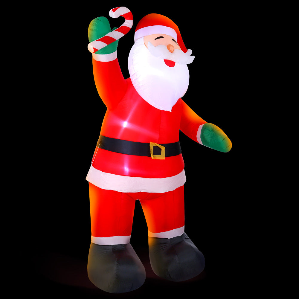 Jingle Jollys 3M Christmas Inflatable Santa Xmas Outdoor Decorations LED Lights