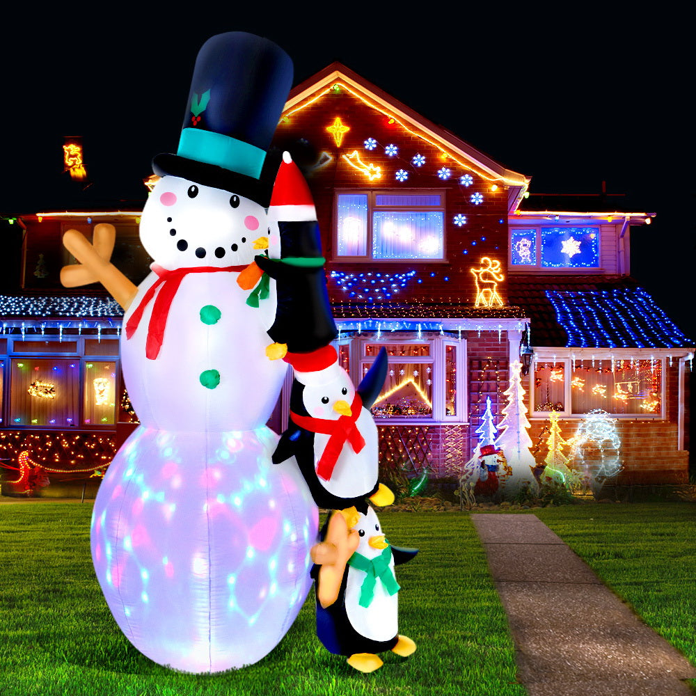 Jingle JollysChristmas Inflatable Snowman 2.4M Xmas Lights Outdoor Decorations