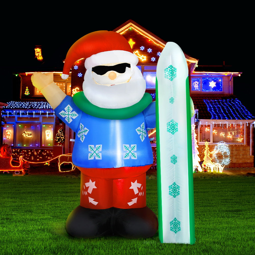 Jingle Jollys Christmas Inflatable Santa 1.6M Outdoor Xmas Decorations Lights