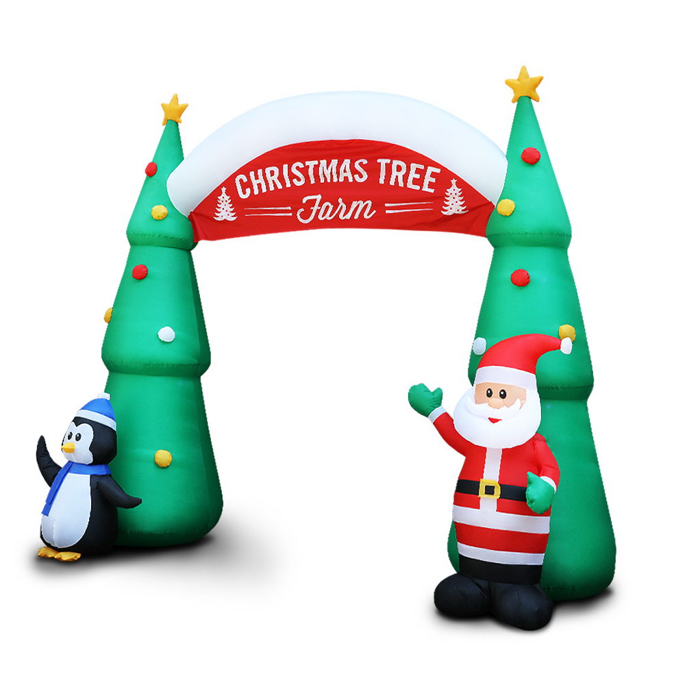 Jingle Jollys Inflatable Christmas Tree Archway Santa 3M Xmas Outdoor Decoration