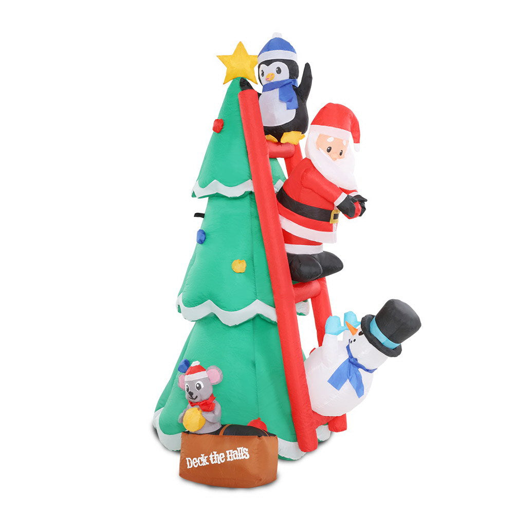 Jingle Jollys Inflatable Christmas Tree Santa 1.8M Decorations Outdoor LED Light