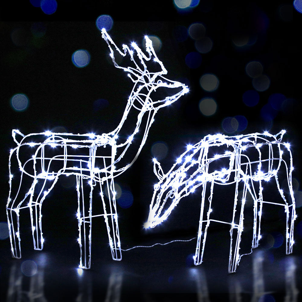 Jingle Jollys Christmas Lights 200 LEDs Fairy Light Reindeer 2pcs Decorations