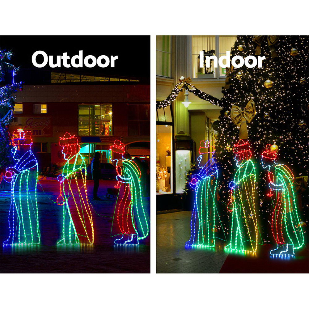 Jingle Jollys Christmas Motif Lights LED Saint Waterproof Colourful Outdoor Xmas