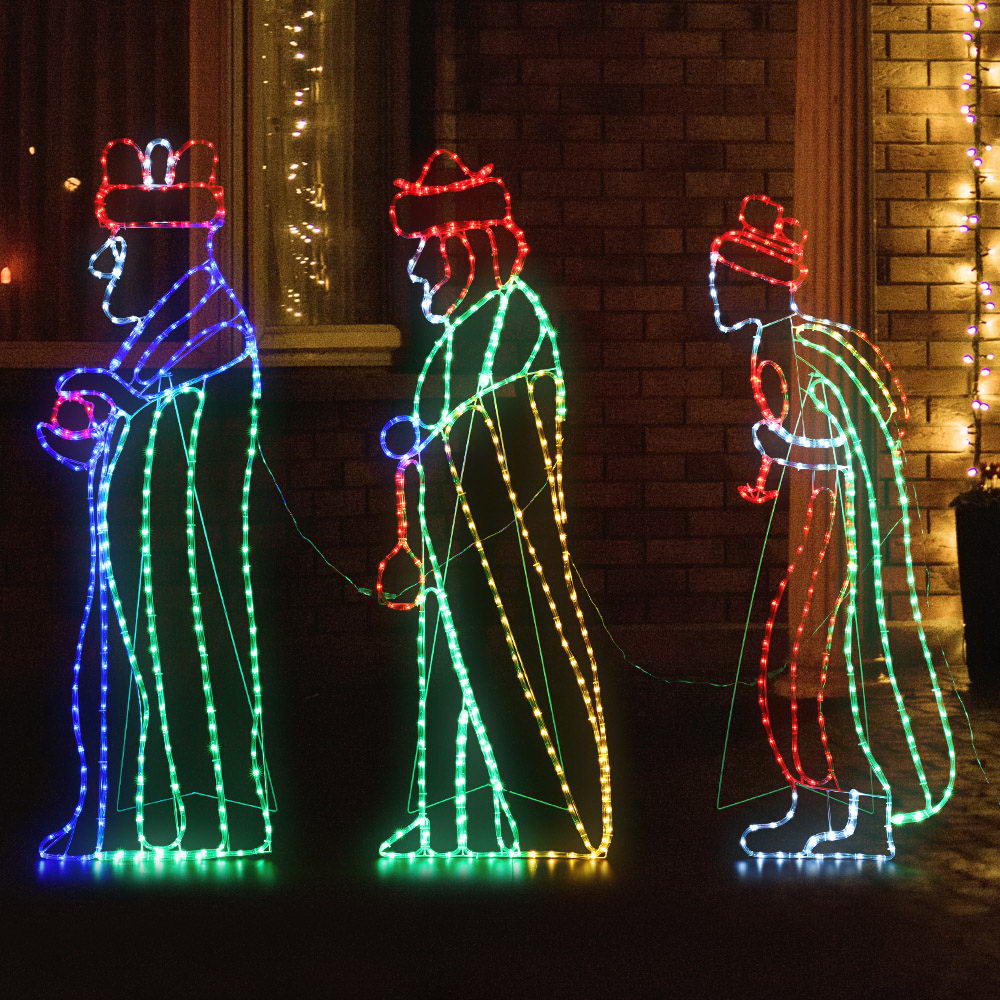 Jingle Jollys Christmas Motif Lights LED Saint Waterproof Colourful Outdoor Xmas