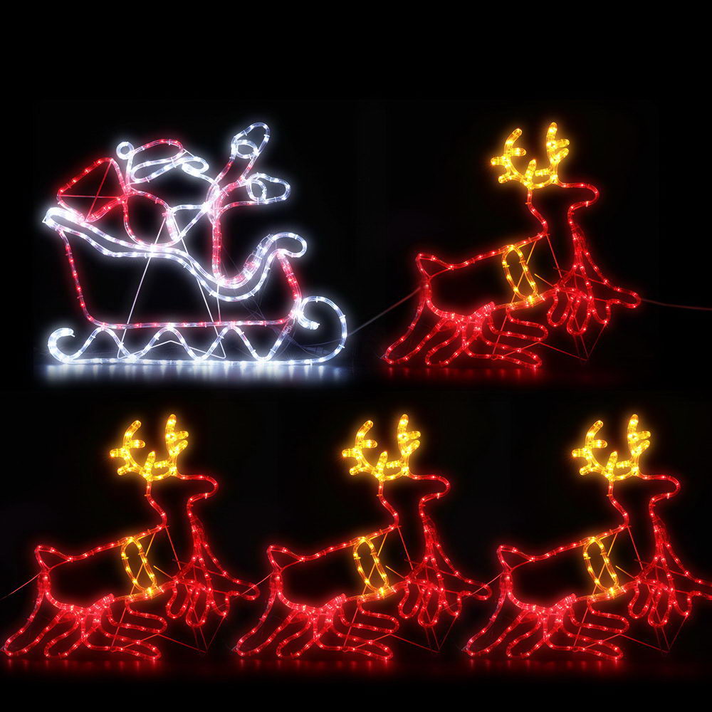 Jingle Jollys Christmas Motif Lights LED Rope Reindeer Waterproof Colourful Xmas