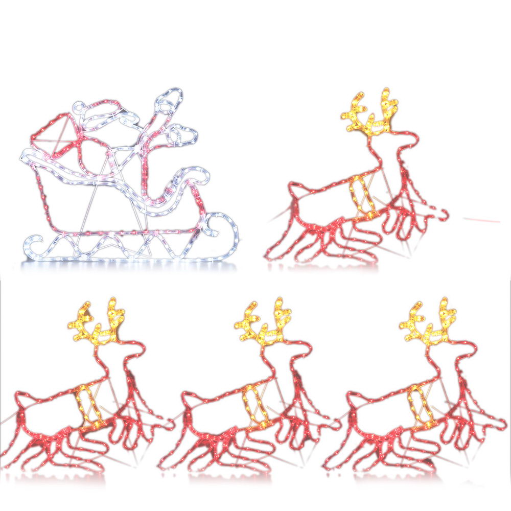 Jingle Jollys Christmas Motif Lights LED Rope Reindeer Waterproof Colourful Xmas