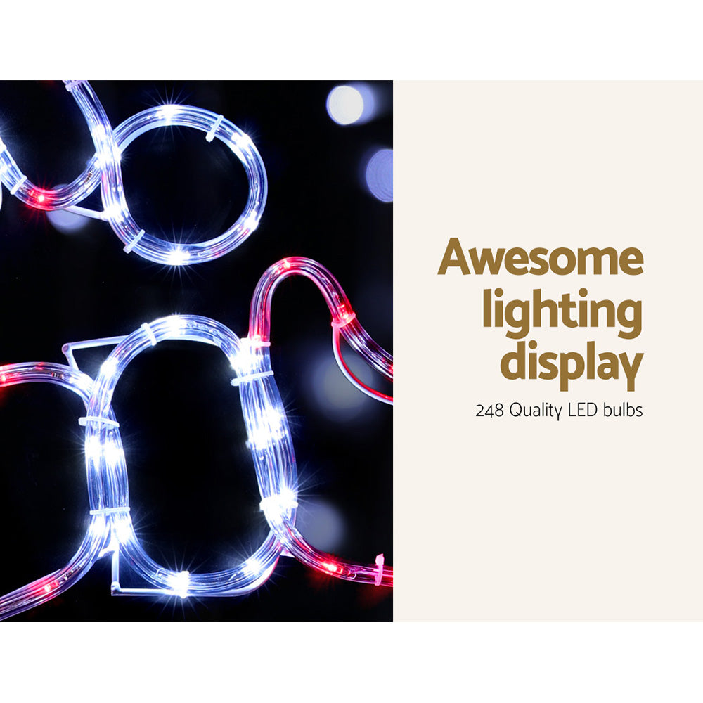 Jingle Jollys Christmas Lights 248 LED 101cm Fairy Light Santa Decorations