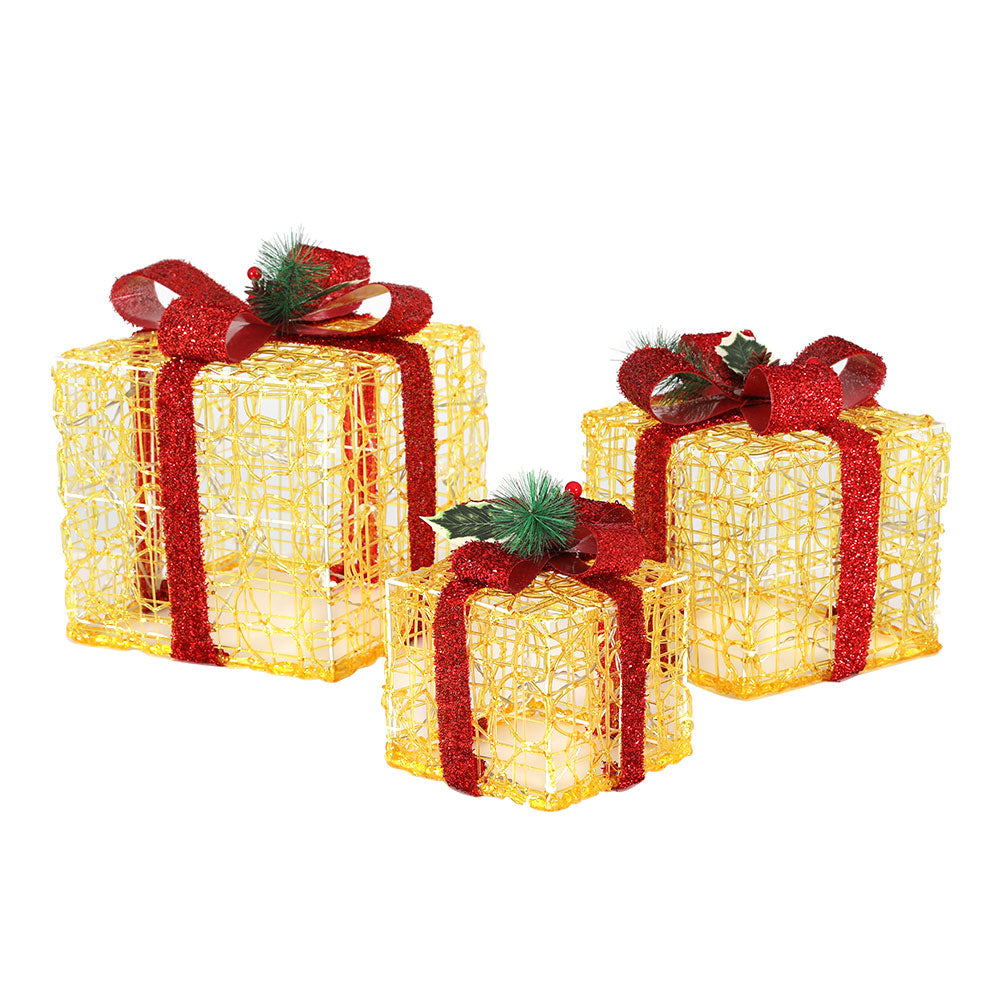 Jingle Jollys Christmas Lights 48 LED Fairy Light Gift Box 3pcs Decorations