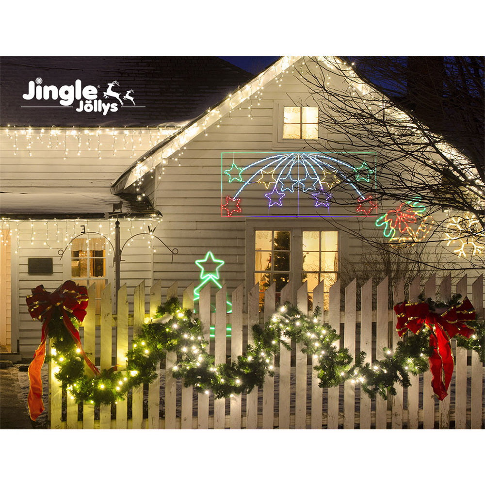 Jingle Jollys Christmas Motif Lights LED Star Fall Light Waterproof Outdoor Xmas