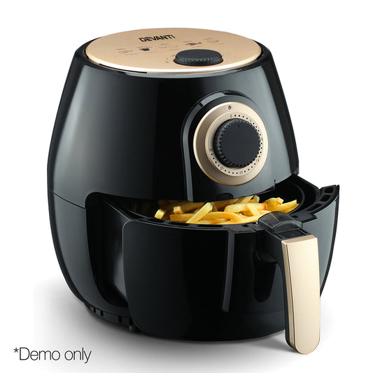 Devanti 4L Oil Free Air Fryer - Black