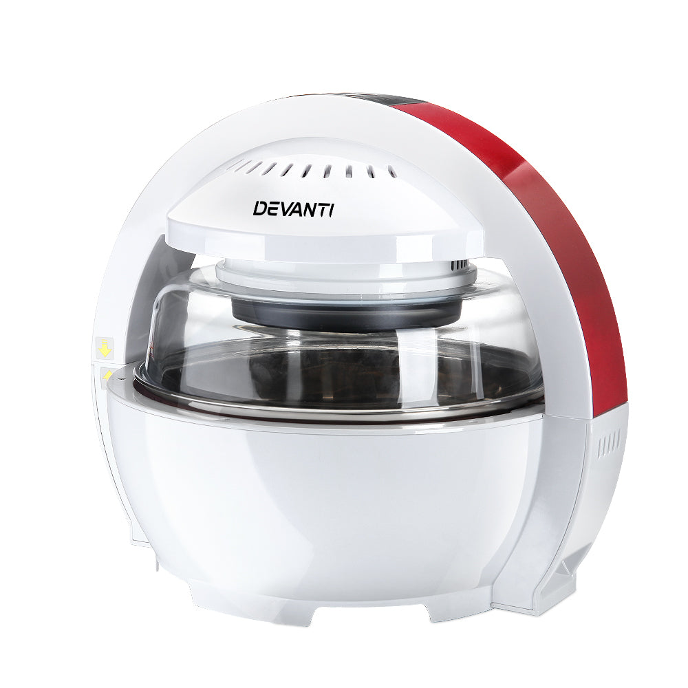 Devanti 13L Air Fryer Oven Cooker - White & Red