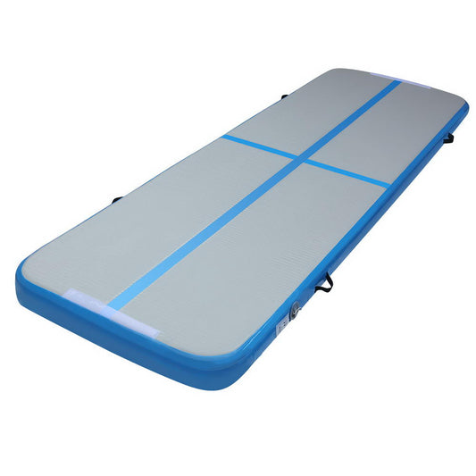 Everfit 3m x 1m Air Track Mat Gymnastic Tumbling Blue and Grey