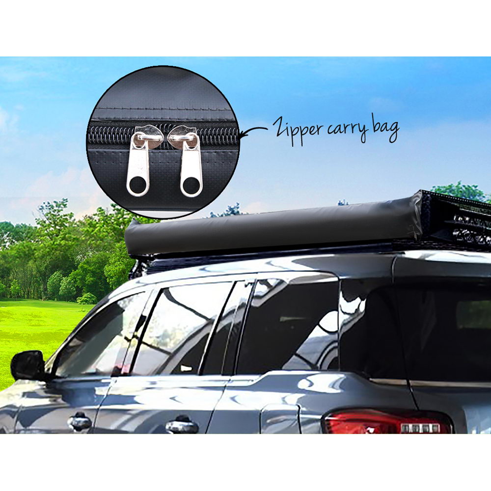 Weisshorn Car Shade Awning 3 X 3M W/ Extension 3 X 2M   Charcoal Black