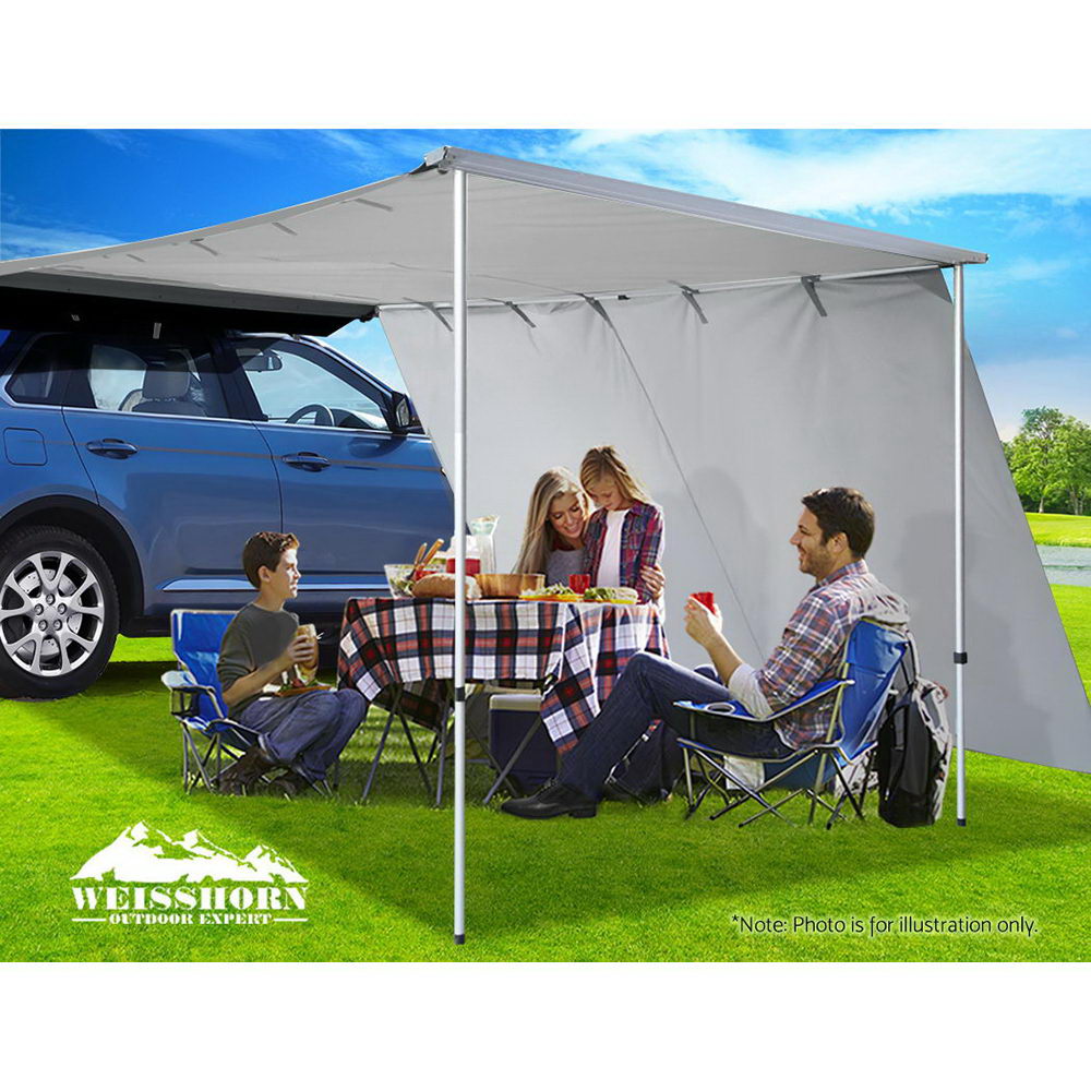 Weisshorn Car Shade Awning Extension 3 x 2m - Grey