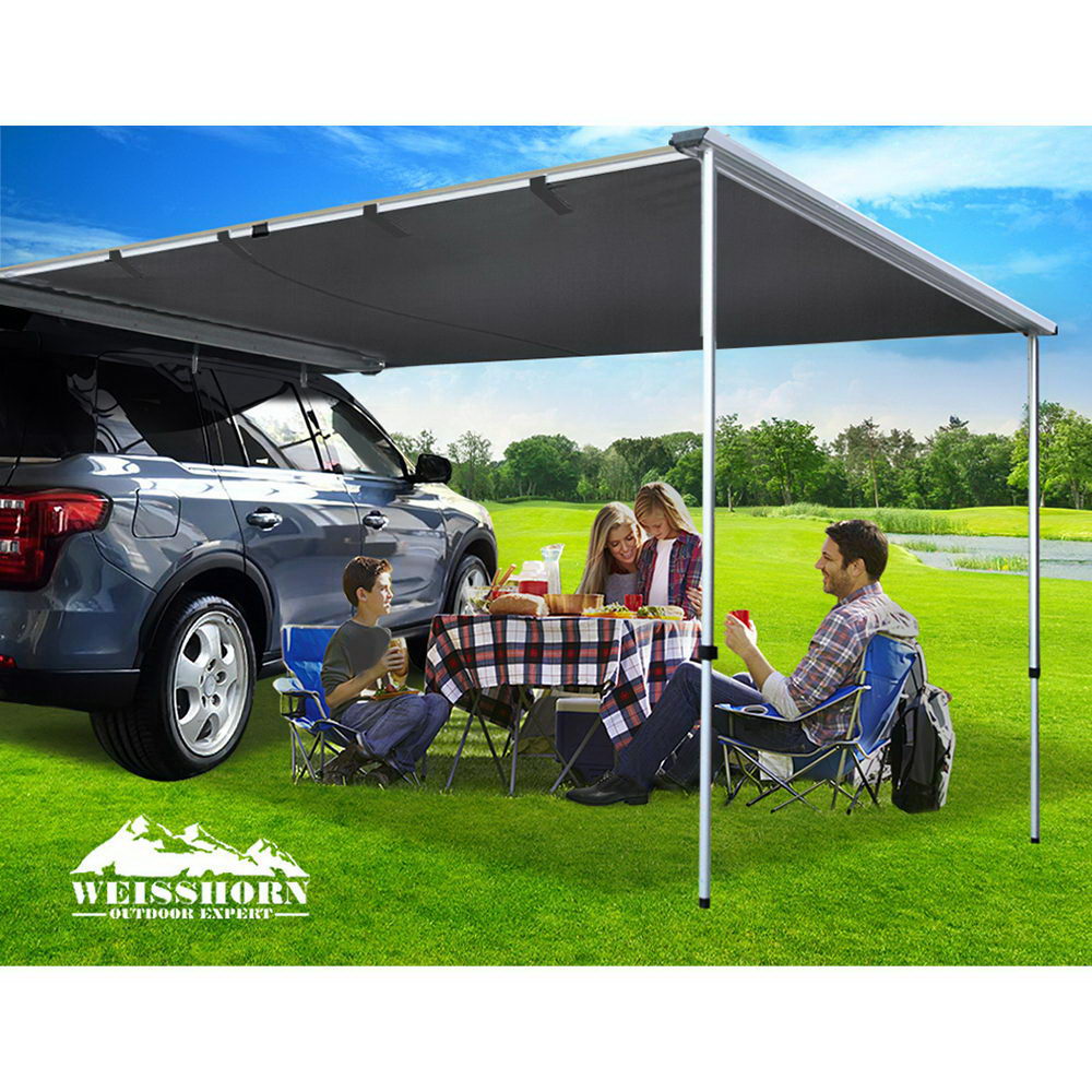 Car Shade Awning 3 x 3M - Charcoal