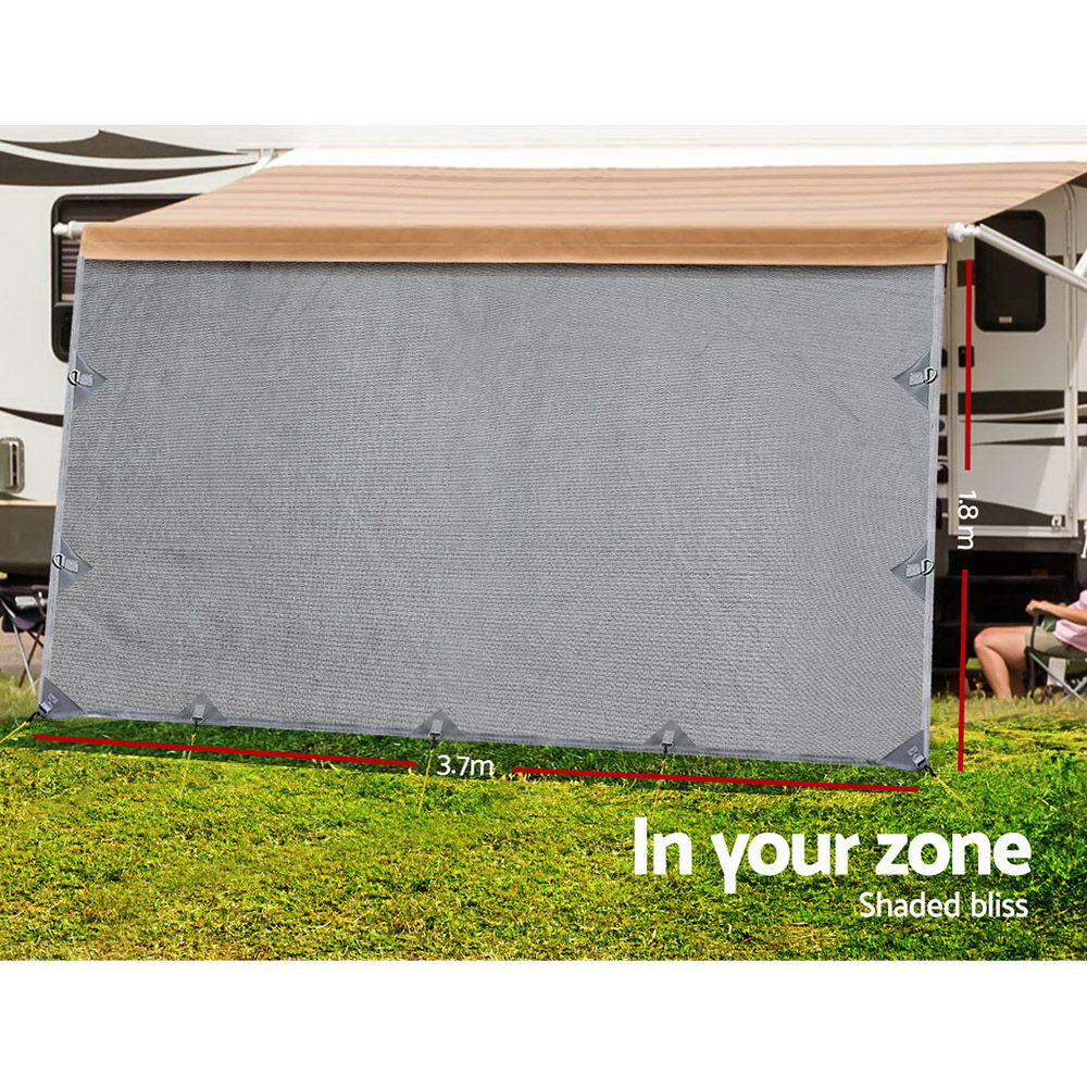 Weisshorn Caravan Roll Out Awning 3.7 x 1.8m - Grey