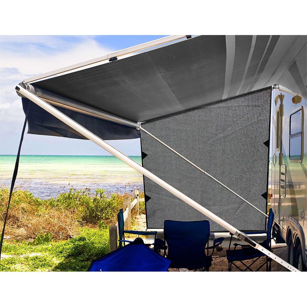 Weisshorn Caravan Roll Out Awning End Wall - Grey