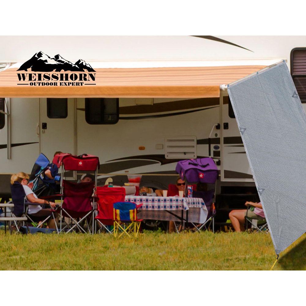 Weisshorn Caravan Roll Out Awning End Wall - Grey