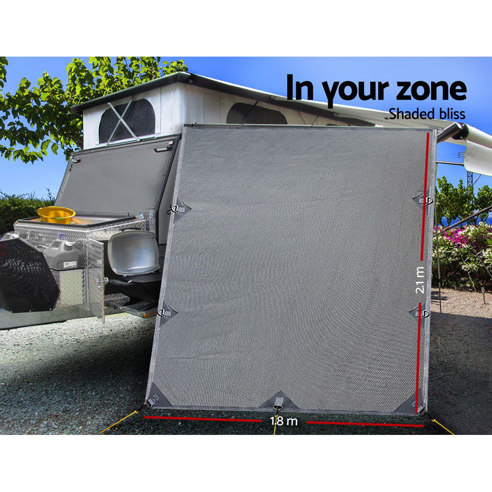 Weisshorn Caravan Roll Out Awning Pop Top End Wall - Grey