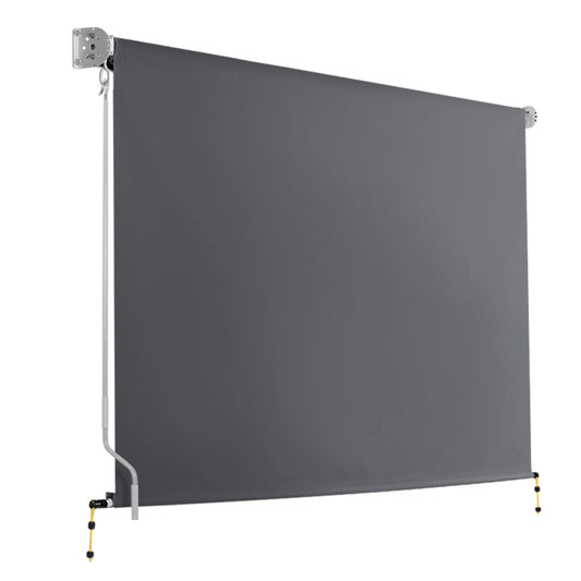 Instahut 2.7m x 2.5m Retractable Roll Down Awning - Grey