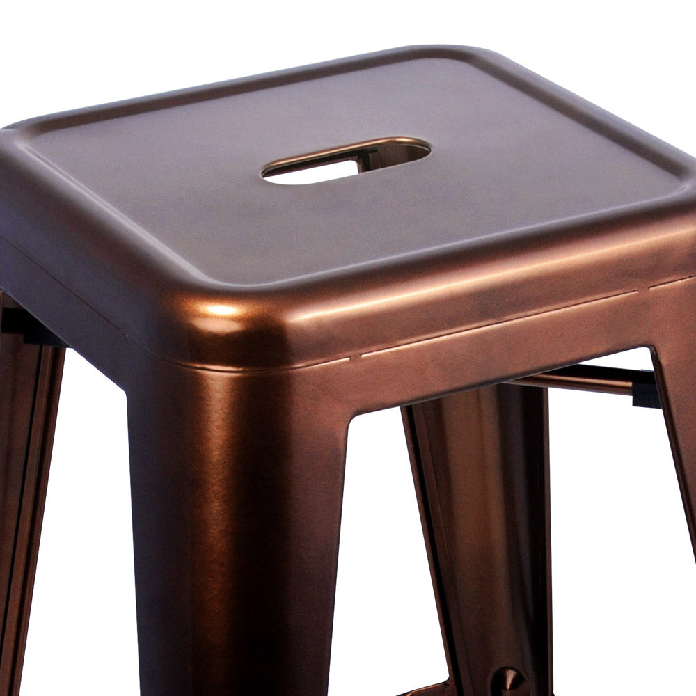 Artiss Set of 2 Metal Backless Stools - Bronze