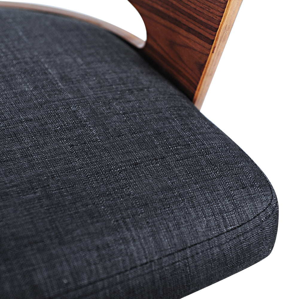 Artiss Wooden Bar Stool with Fabric Seat - Dark Grey