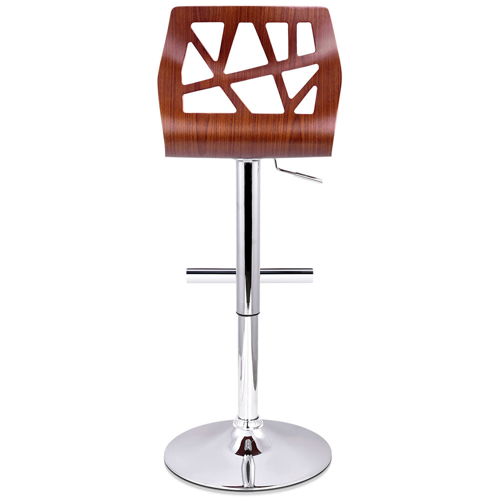 Artiss Set of 2 Wooden Gas Lift Bar Stools - White and Wood