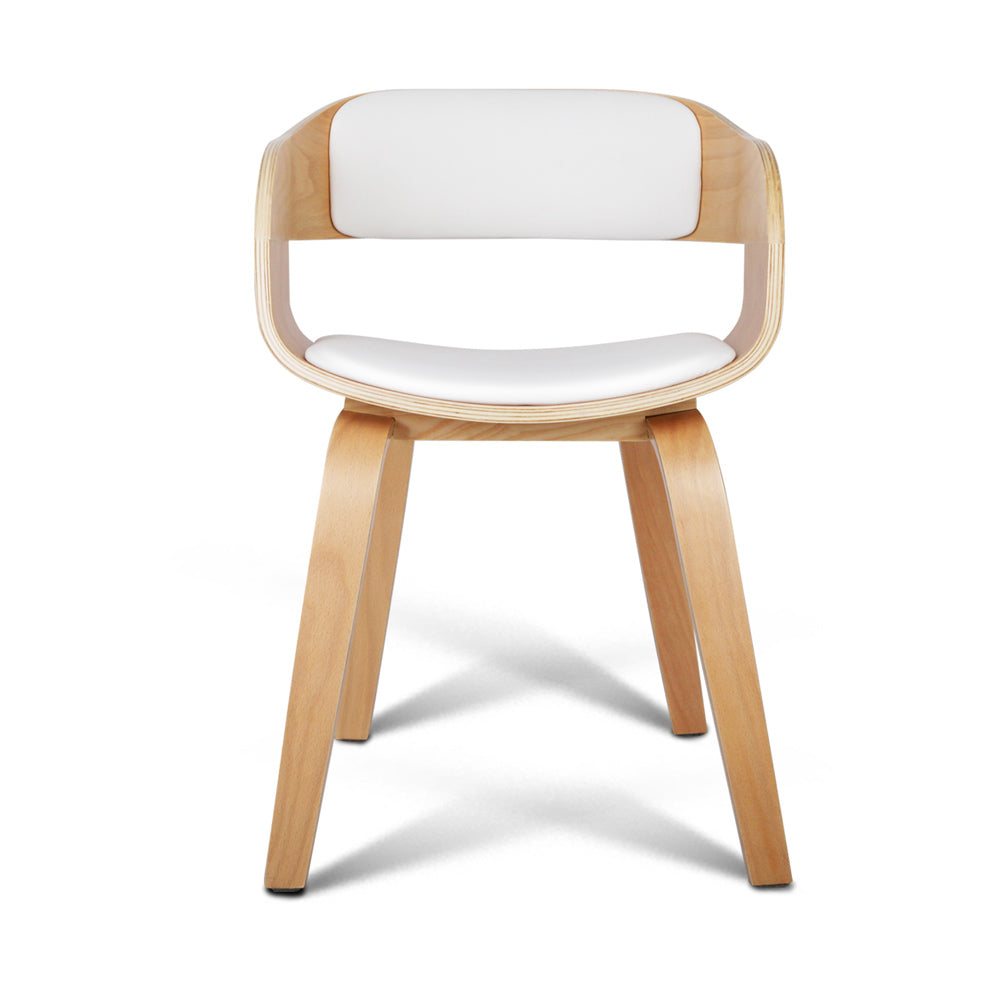 Artiss Wooden Dining Chair with Padded Seat - White