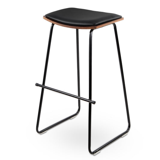 Artiss Set of 2 PU Leather Backless Bar Stools - Black