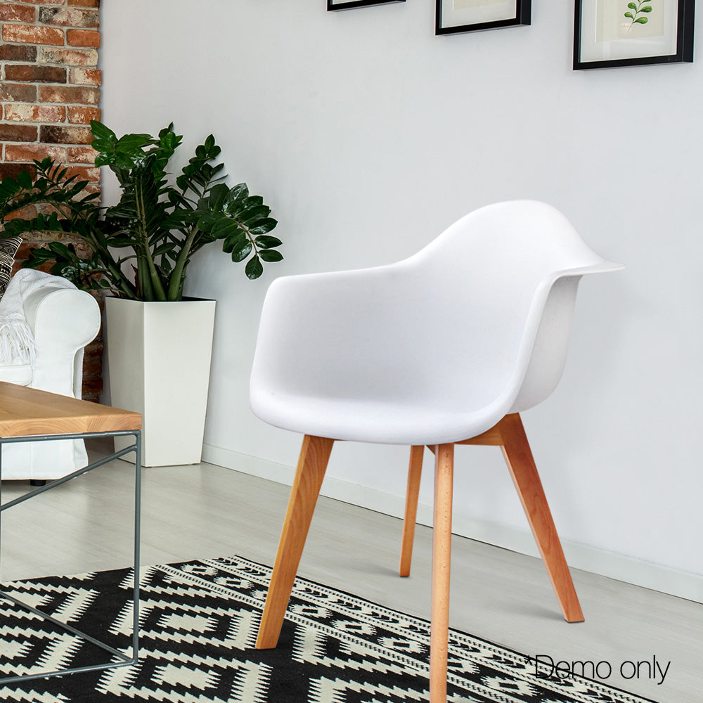 Artiss Set of 2 Replica Eames Dining Chairs - White