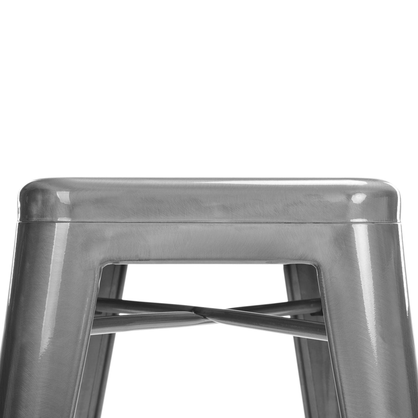 Artiss Set of 2 Metal Backless Stools - Metallic Grey