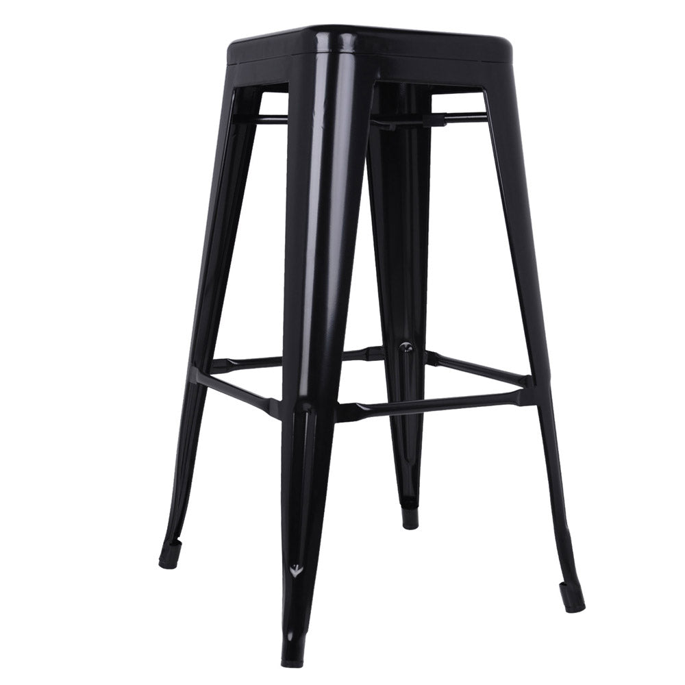 Artiss Set of 2 Metal Backless Stools - Black