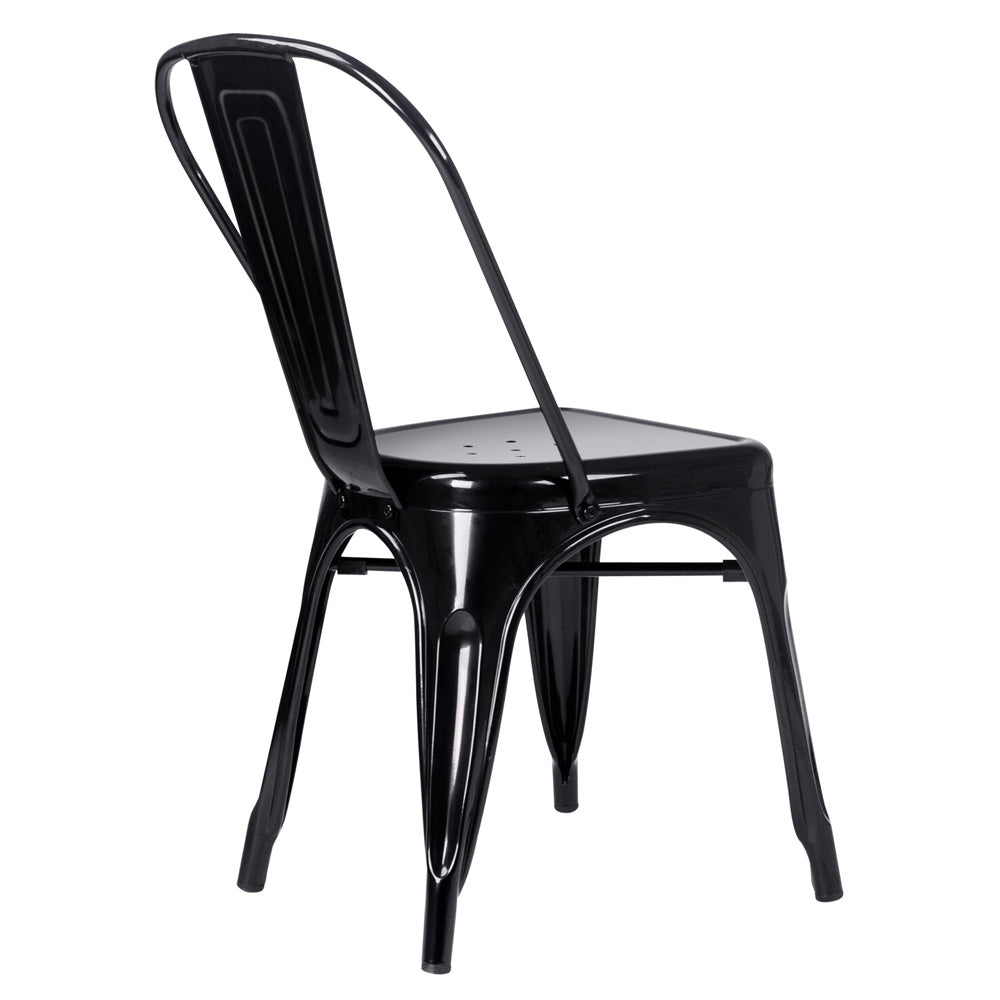 Artiss Set of 4 Metal Dining Chairs- Gloss Black