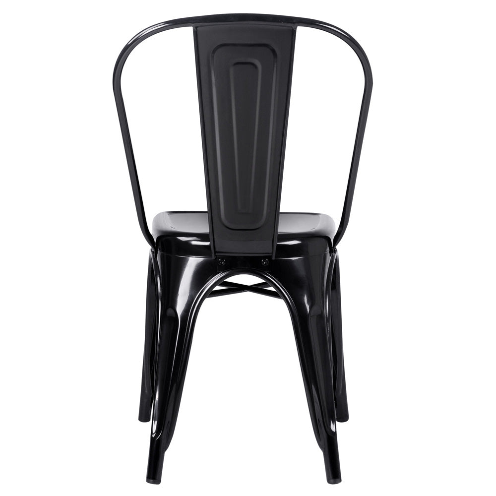 Artiss Set of 4 Metal Dining Chairs- Gloss Black