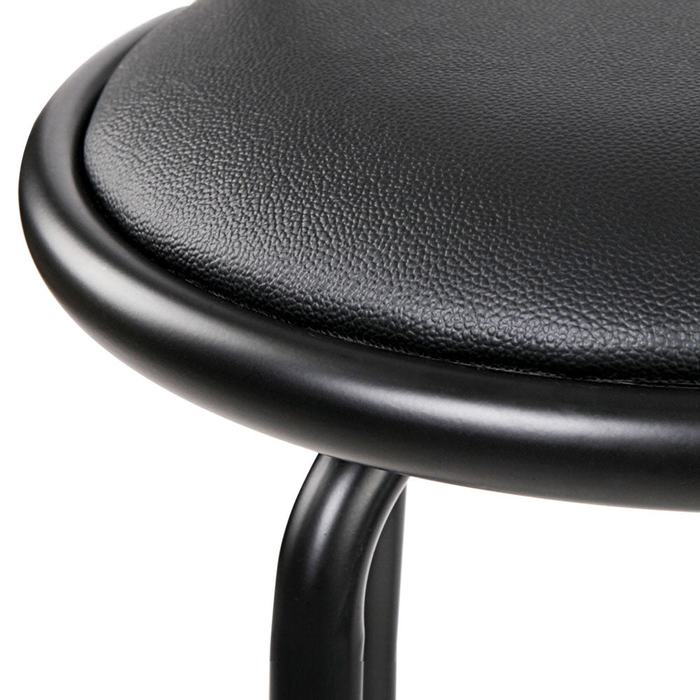 Artiss Set of 2 PU Leather Bar Stools - Black and Steel