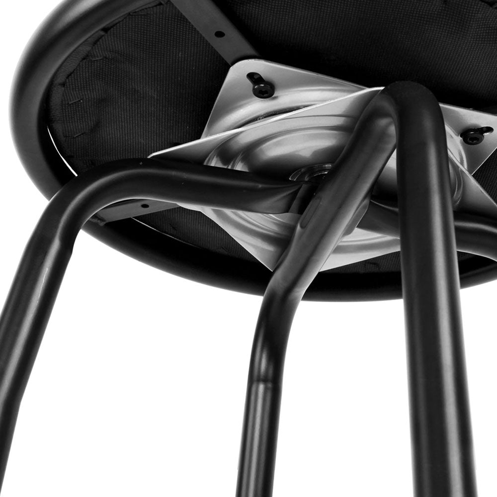 Artiss Set of 2 PU Leather Bar Stools - Black and Steel