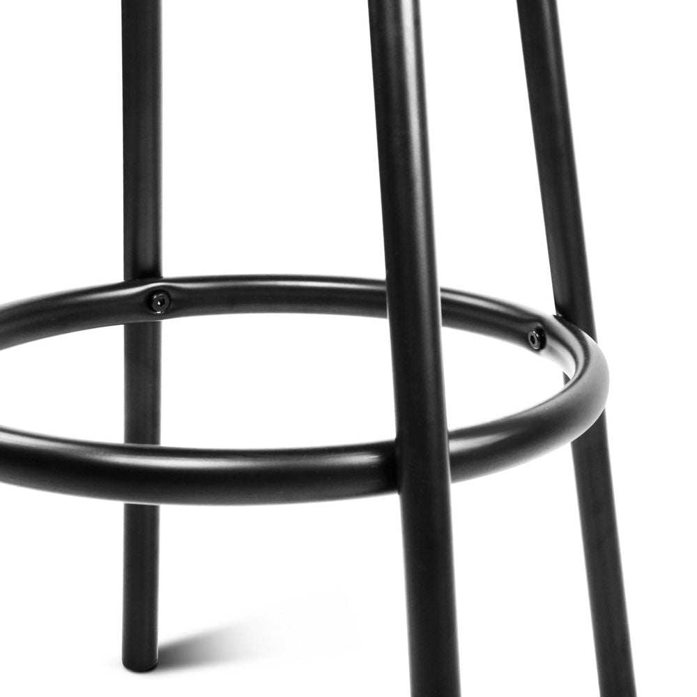 Artiss Set of 2 PU Leather Bar Stools - Black and Steel