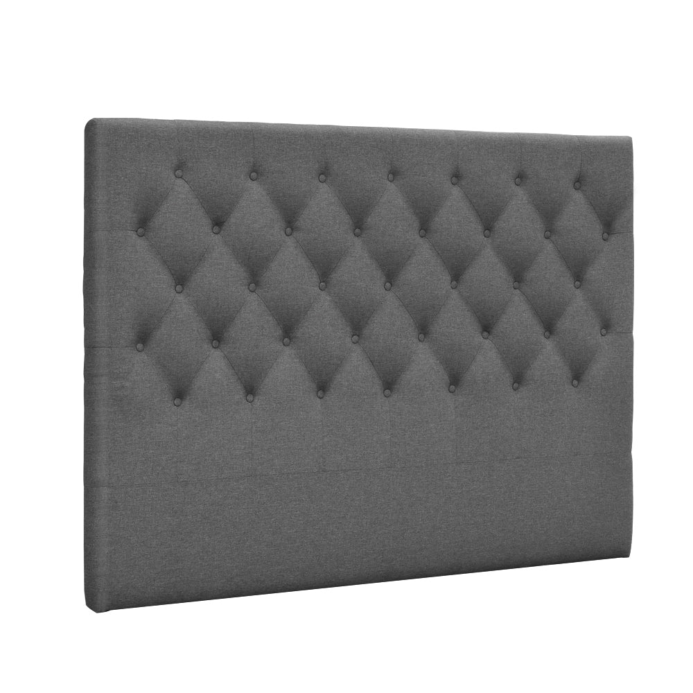 Artiss Queen Size Upholstered Fabric Head Board - Grey