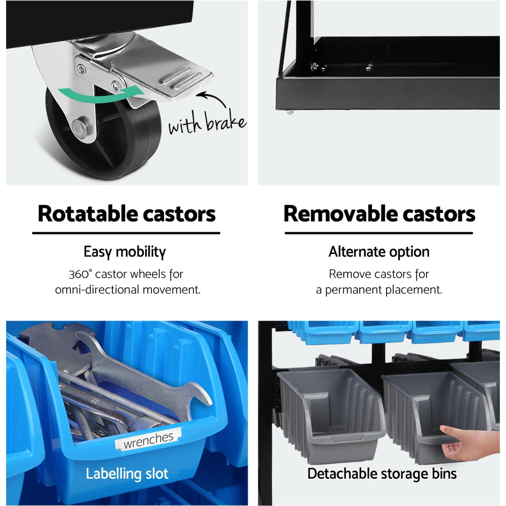 Giantz 74 Bin Dual Side Storage Shelving Racks