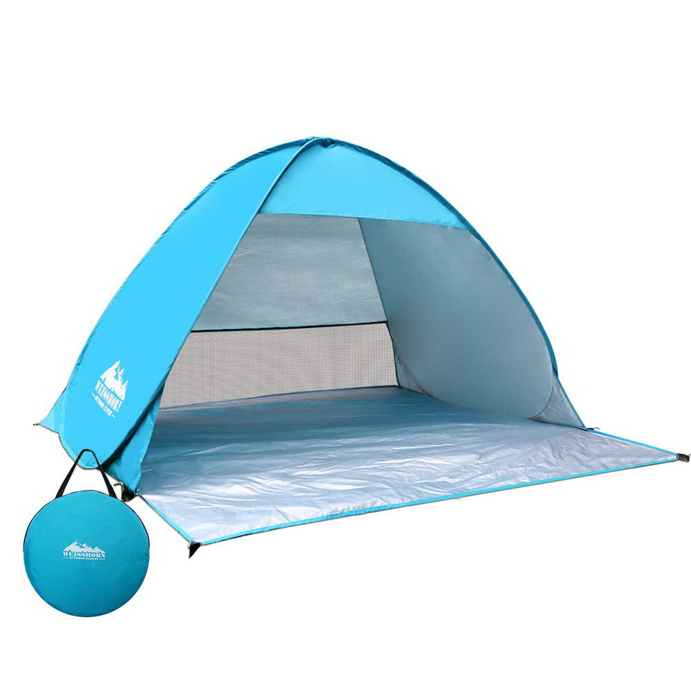 Weisshorn 4 Person Portable Pop Up Camping Tent - Blue